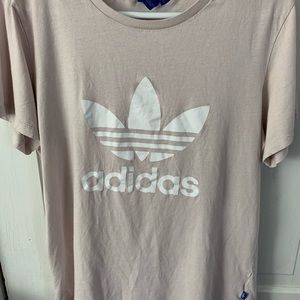Adidas t-shirt, size small, light pink w/white